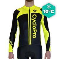 MAILLOT LONG DE CYCLISME JAUNE FLUO - AUTOMNE - FLASH+ Maillot long pour homme GT-Cycle Outdoor Store XS