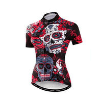 MAILLOT MANCHE COURTE FEMME - SKULL GT-Cycle Outdoor Store L