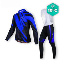 TENUE CYCLISTE AUTOMNE BLEUE - ABSTRACT+ tenue cyclisme homme CycloPro Avec 3XL