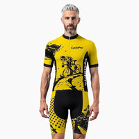 tenue cycliste ete jaune vintage
