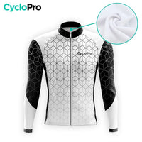 MAILLOT LONG DE CYCLISME AUTOMNE NOIR - CUBIC+ maillot automne cyclisme GT-Cycle Outdoor Store