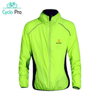 Veste de cyclisme coupe-vent et réfléchissant - DESTOCKAGE Cyclo Pro Manches longues - Jaune fluo L