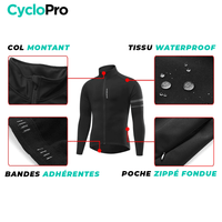 Veste Thermique Cyclisme Noire - Mountain+ Veste thermique velo CycloPro