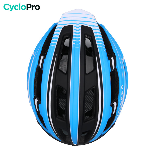 casque velo visiere bleu dessus