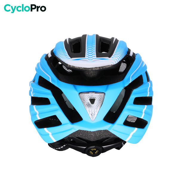 casque velo visiere bleu dos