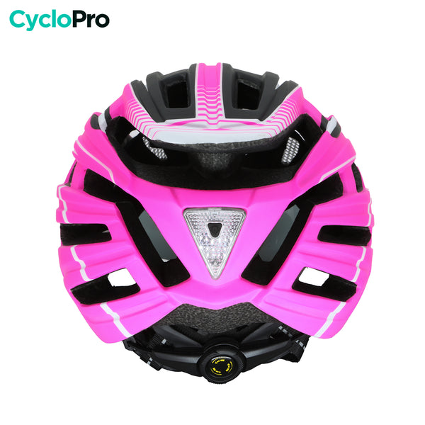 casque velo visiere rose dos