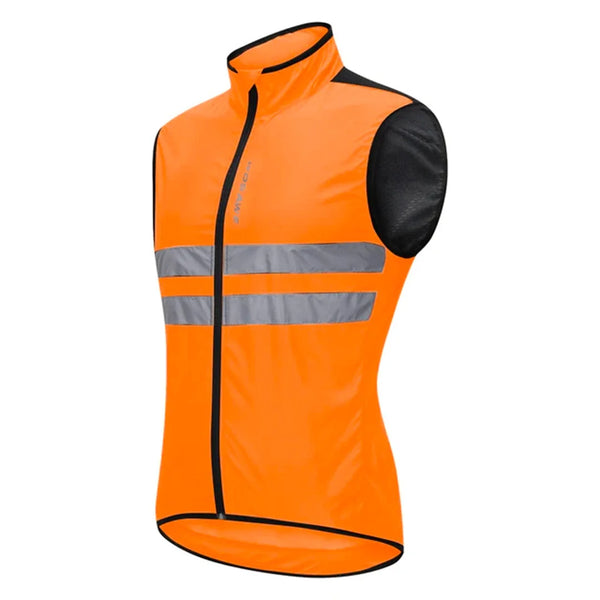 gilet coupe vent velo lighty orange