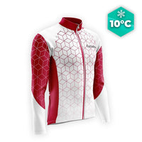 MAILLOT LONG DE CYCLISME AUTOMNE GRENAT - CUBIC+ maillot automne cyclisme GT-Cycle Outdoor Store S 