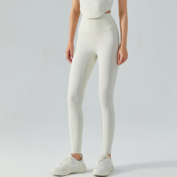 legging fitness taille haute femme blanc