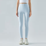 legging fitness taille haute femme bleu clair