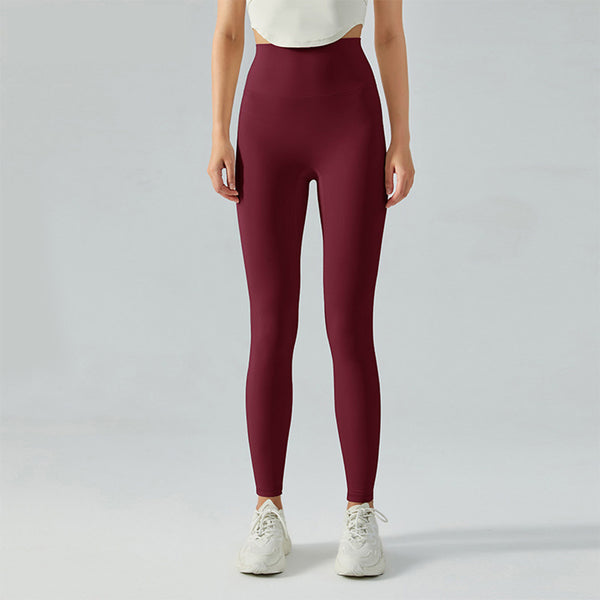 legging fitness taille haute femme bordeau