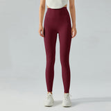 legging fitness taille haute femme bordeau