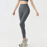 legging fitness taille haute femme gris foncé 1