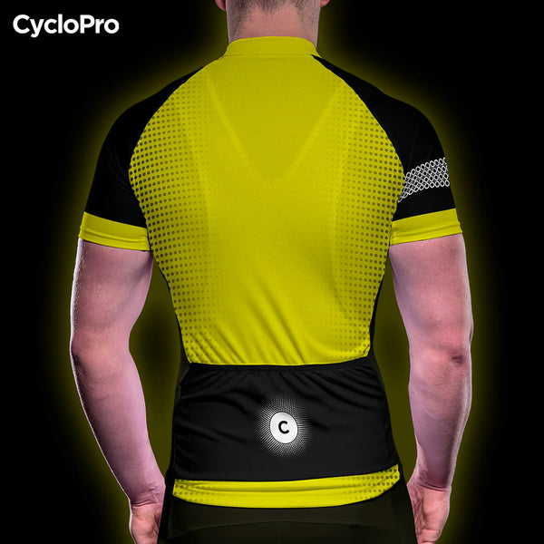 maillot cyclisme jaune eklips homme dos