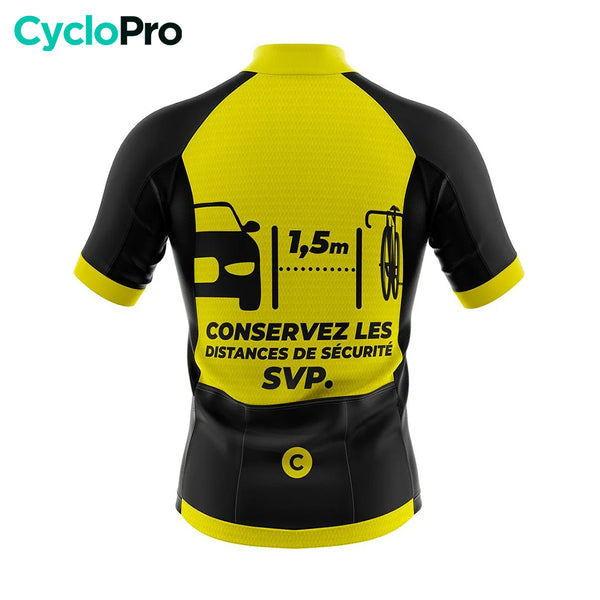 maillot cyclisme jaune ultrasecure dos