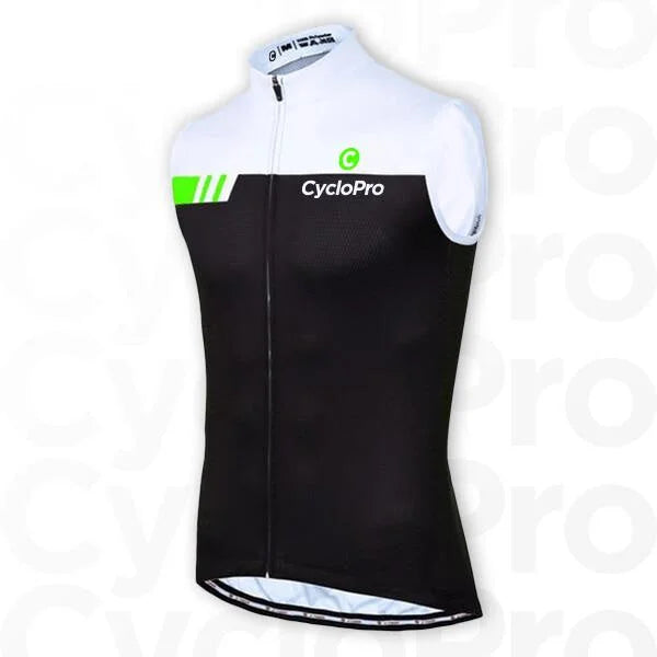 Maillot Cyclisme sans manches Noir et Blanc - Performance maillot cyclisme sans manches GT-Cycle Outdoor Store Liseré Vert XXL 