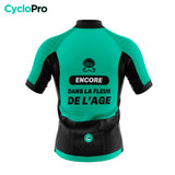 maillot cyclisme turquoise fleur de lage dos