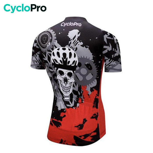 maillot cycliste tete de mort dos