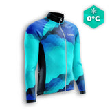 MAILLOT LONG DE CYCLISME HIVER BLEU - HORIZON+ Maillot thermique homme GT-Cycle Outdoor Store S 