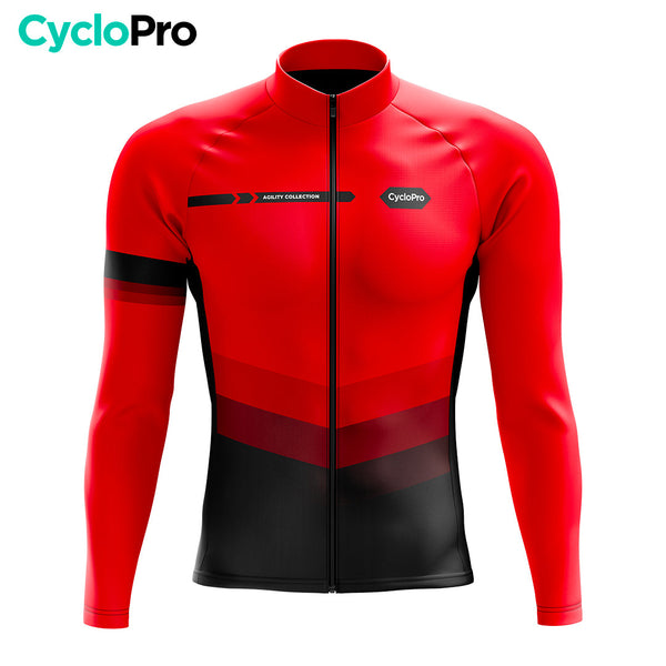 Outfit di ciclismo invernale rosso - Agility - Destockage