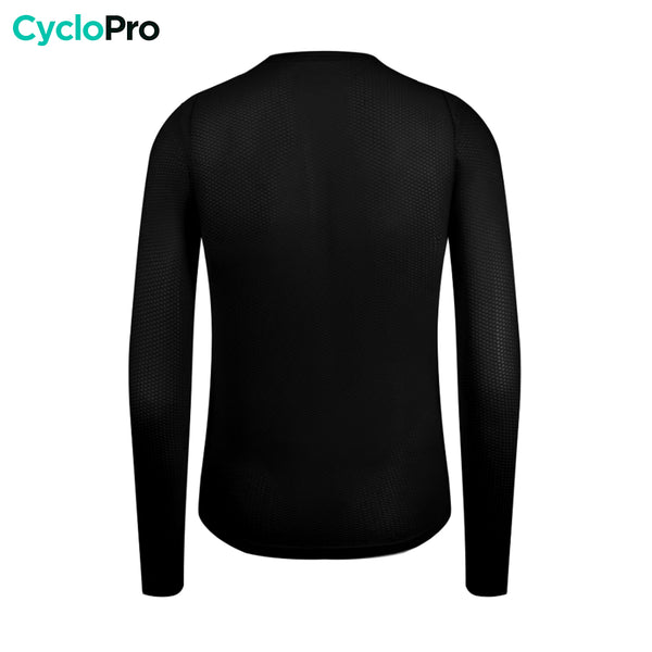 sous maillot velo manches longues dos noir