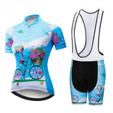 tenue cyclisme femme happy bleue