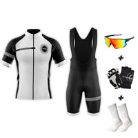 Pacchetto estivo bianco completo Eklïps - Outfit per ciclismo + guanti + calzini + occhiali