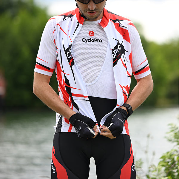 tenue cycliste homme rouge sensas 1