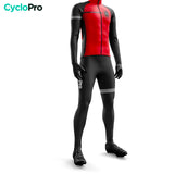 Outfit di ciclismo invernale rosso - eklps