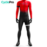 Outfit di ciclismo invernale rosso - agilità