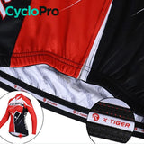 Maglia ciclistica rossa e nera lunga - inverno - comfort+