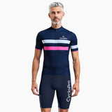 tenue cycliste ete elegance rose blanc