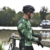 veste thermique cyclisme militaire verte feuille 3