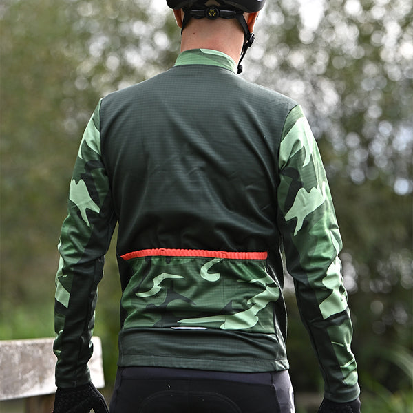 veste thermique cyclisme militaire verte feuille 5