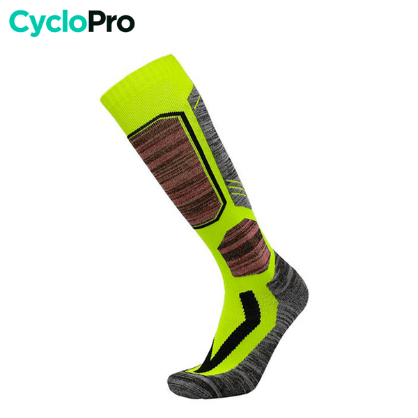 chaussettes hiver cyclisme jaune confort 1