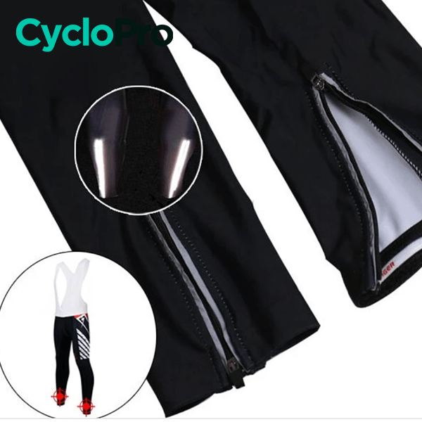 COLLANT CYCLISTE POUR FEMMES NOIRE ET ROSE - HIVER - DESTOCKAGE collant thermique femme Cyclo Pro 