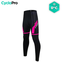 COLLANT CYCLISTE POUR FEMMES NOIRE ET ROSE - HIVER - DESTOCKAGE collant thermique femme Cyclo Pro 