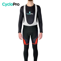 COLLANT CYCLISTE ROUGE - AUTOMNE - HOMME - DESTOCKAGE cuissard long homme GT-Cycle Outdoor Store Rouge/Noir XXS Avec Bretelles