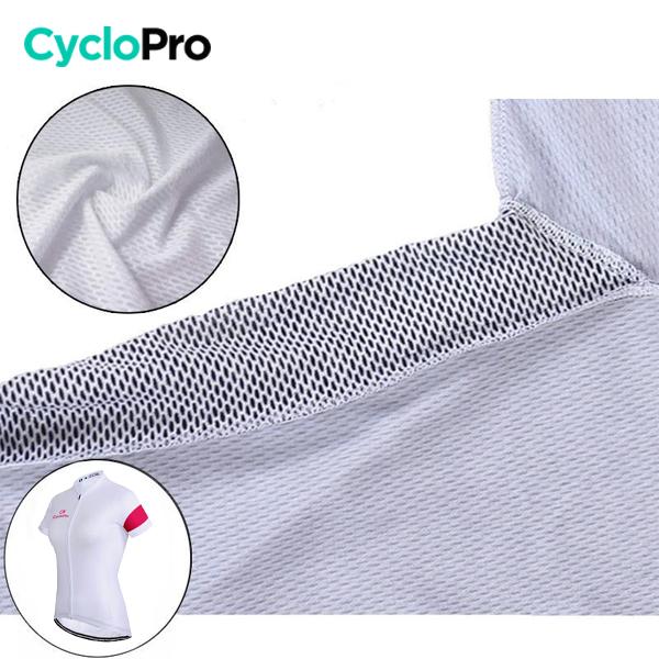 MAILLOT DE CYCLISME BLANC - ÉLÉGANCE+ - DESTOCKAGE Tenue de cyclisme été CycloPro 