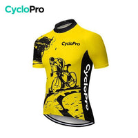 Maillot de cyclisme Route Jaune - Vintage - DESTOCKAGE Tenue de cyclisme été Cyclo Pro S 