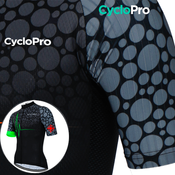 Maillot de cyclisme Vert - Pulsation+ - DESTOCKAGE Maillot court cyclisme Cyclo Pro 