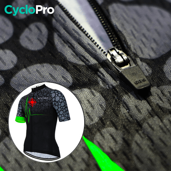 Maillot de cyclisme Vert - Pulsation+ - DESTOCKAGE Maillot court cyclisme Cyclo Pro 