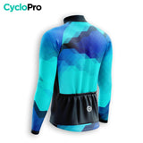 MAILLOT LONG DE CYCLISME AUTOMNE BLEU - HORIZON+ maillot cyclisme automne GT-Cycle Outdoor Store 