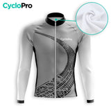 MAILLOT LONG DE CYCLISME AUTOMNE GRIS - TRACE+ maillot cyclisme automne GT-Cycle Outdoor Store 