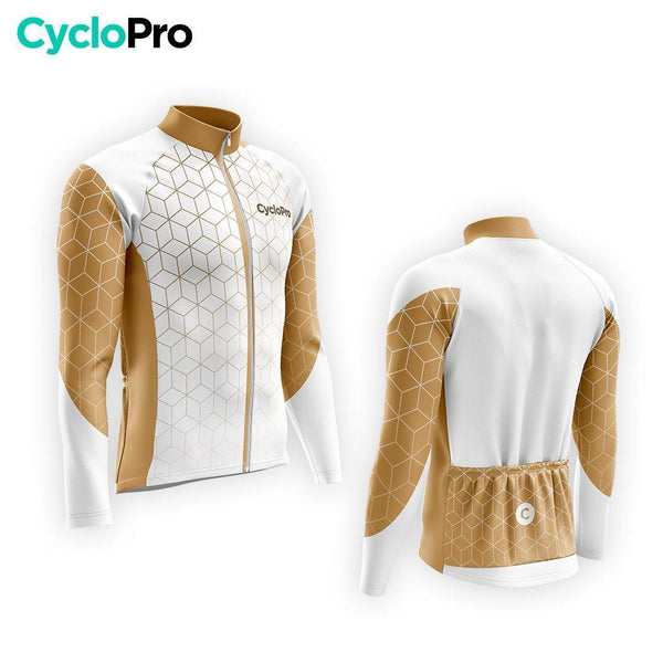 MAILLOT LONG DE CYCLISME AUTOMNE MARRON - CUBIC+ maillot automne cyclisme GT-Cycle Outdoor Store 