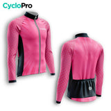 MAILLOT LONG DE CYCLISME AUTOMNE ROSE - SPEED+ maillot automne cyclisme GT-Cycle Outdoor Store 