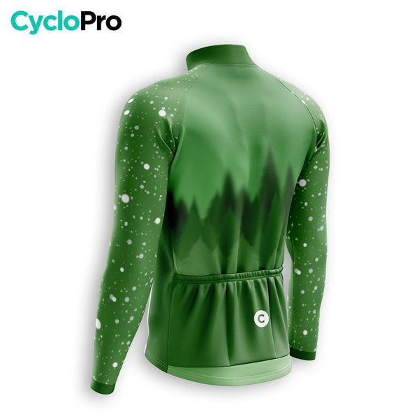 MAILLOT LONG DE CYCLISME AUTOMNE VERT - SNOW+ maillot automne cyclisme GT-Cycle Outdoor Store 