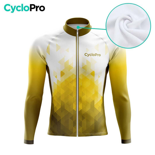 MAILLOT LONG DE CYCLISME AUTONOMNE JAUNE - CRISTAL+ maillot cyclisme automne GT-Cycle Outdoor Store 