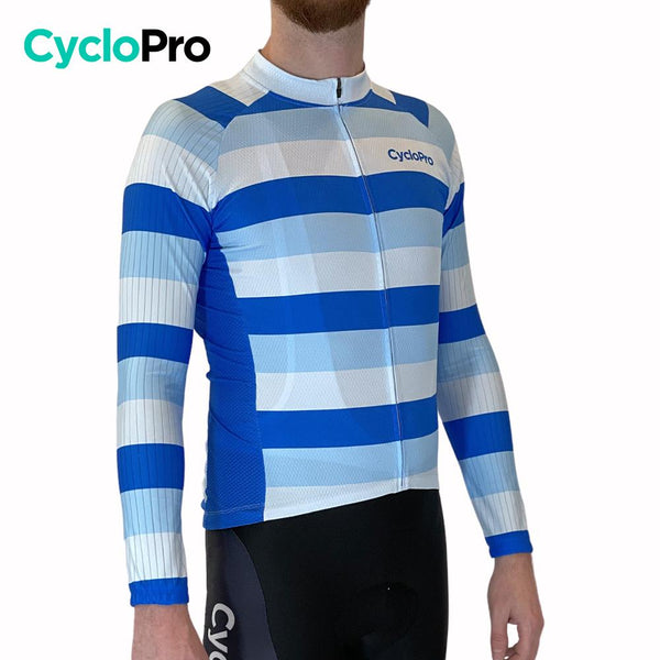 MAILLOT LONG DE CYCLISME BLEU - HIVER - ÉVASION+ Maillot thermique homme GT-Cycle Outdoor Store 