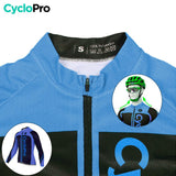 MAILLOT LONG DE CYCLISME BLEU - HIVER - FLASH+ Maillot thermique homme GT-Cycle Outdoor Store 